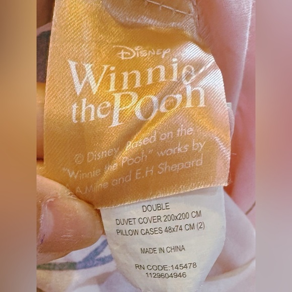 Winnie The Pooh Disney Duvet Cover Bedding Set Double Primark Home Ireland EUC - Picture 8 of 10